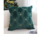SOGA 45cm Teal Christmas Tree Gold Star Holiday Pillow