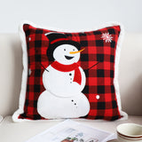 SOGA 2X 45cm Throw Pillow Red Christmas Snowman Square Cushion for Festive Holiday Winter Home Decor