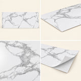 SOGA Peel & Stick Floor and Wall Tiles 30 x 60cm 10 Pack White Grey Faux Marble