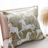 SOGA 2X 50cm Vintage Olive Green White Horse Pattern Throw Pillow