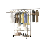 SOGA 2X 200cm Stainless Steel Floor-Standing Clothes Rack - Durable and Space-Saving Laundry Organizer