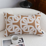 SOGA 2X 35cm Artistic Camel Brown White Geometric Pattern Throw Pillow