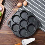 SOGA 2X 31.5cm Cast Iron Takoyaki Fry Pan Octopus Balls Maker 7 Hole Cavities Grill Mold