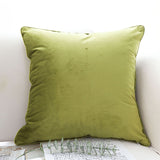 SOGA 2X 45cm Subtle Fluorescent Green Foliage Velvet Square Throw Pillow