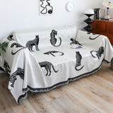 SOGA Two-seater White Sofa Cover Leopard Print 180x260cm Polyester