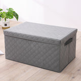 SOGA 2X Medium Grey Non-Woven Diamond Quilt Grid Fabric Storage/Organizer