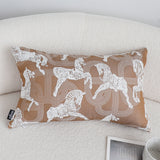 SOGA 2X 35cm Bohemian Camel Brown White Horse Pattern Throw Pillow