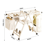 SOGA 2X 160cm Portable Wing Shape Clothes Drying Rack Foldable Space-Saving Laundry Holder