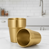 SOGA 260ml Stainless Steel Cups Set of 6 Reusable Durable Gold Drinking Tumblers