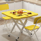 SOGA 2X Yellow Minimalist Cat Ear Folding Table Indoor Outdoor Portable Stall Desk Home Decor