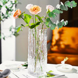 SOGA 30.5cm Handcrafted Clear Glass Vase Classic Design for Home Decor