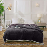 SOGA Dark Grey Throw Blanket Warm Cozy Double Sided Thick Flannel Coverlet Fleece Bed Sofa Comforter