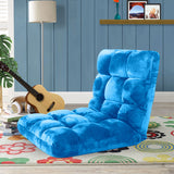 SOGA Floor Recliner Folding Lounge Sofa Futon Couch Folding Chair Cushion Blue