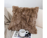 SOGA 50cm Taupe Faux Fur Textured Plush Throw Pillow