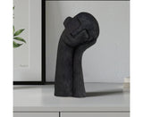 SOGA 38cm Black Head Sculpture – Minimalist Resin Decor