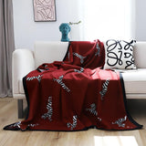 SOGA 2X Wine red Zebra Print Throw Blanket 130x180cm Acrylic