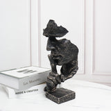 SOGA 31cm Shush Face Resin Sculpture – Silent Abstract Decor