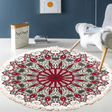 SOGA 120cm Mandala Modern Ethnic Tassel Print Anti-slip Doormat Home Decor