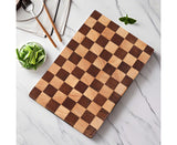 SOGA 40cm Premium Checkered Pattern Wooden Multi-Wood Cutting Board