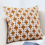 SOGA 2X 50cm Brown Checkered Chain Jacquard Square Pillow Decorative Cushion for Home Decor