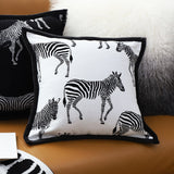 SOGA 45cm Black and White Light  Luxury Zebra Cushion Decorative Square Pillow Living Room