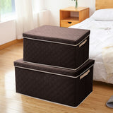 SOGA Extra Large Coffee Non-Woven Diamond Quilt Grid Fabric Storage/Organizer Box