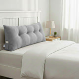 SOGA 4X 120cm Silver Triangular Wedge Bed Pillow Headboard Backrest Bedside Tatami Cushion Home Decor
