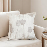 SOGA 45cm Botanical Beige Poppy Flower Print Linen Decorative Throw Pillow