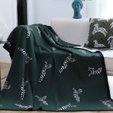 SOGA Forest Green Zebra Print Throw Blanket 130x180cm Acrylic