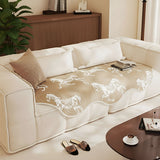 SOGA Three-Seater Beige Horse Print 90x210cm Throw Blanket Sofa Cover