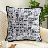 SOGA 45cm Vintage Leopard Print Sofa Black & White Grid Wide Edge Square Throw Pillow