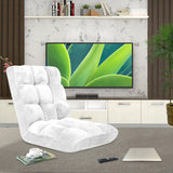 SOGA Floor Recliner Folding Lounge Sofa Futon Couch Folding Chair Cushion White x2