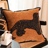SOGA 2X 45cm Stylish Golden Yellow Black Leopard Pattern Throw Pillow