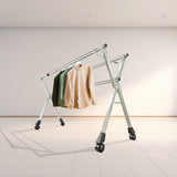 SOGA 2X 160cm Portable Drying Rack Clothes Steel Laundry Rack Foldable Space-Saving Laundry Holder 3 Poles