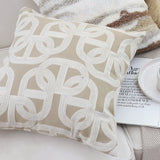 SOGA 50cm Throw Pillow Beige Interlocking Geometric Pattern Modern Accent for Home Décor