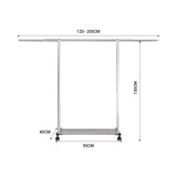 SOGA 200cm Stainless Steel Floor-Standing Clothes Rack - Durable and Space-Saving Laundry Organizer