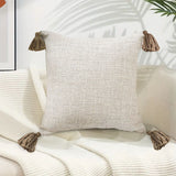 SOGA 45cm Beige Pillow Textured Throw Cover Luxurious Rib Knit Ribbed Cotton Throw Pillow