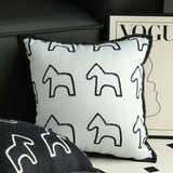 SOGA 2X 45cm Throw Pillow White Teddy Fleece Square Pony Design Decorative Cushion for Living Room