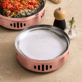 SOGA 26cm Hammered Texture Dry Pot in Rose Gold Color for a Kitchen Essential