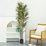 SOGA 210cm Lucky Bamboo Tree Bambusa Vulgaris Artificial Plant w/ 7 Branches Home Accent Decor