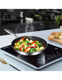 SOGA Stainless Steel Fry Pan 24cm 34cm Frying Pan Skillet Induction Non Stick Interior FryPan