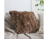 SOGA 50cm Taupe Faux Fur Textured Plush Throw Pillow