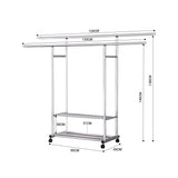 SOGA 200cm Stainless Steel Floor-Standing Clothes Rack - Durable and Space-Saving Laundry Organizer