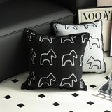 SOGA 2X 45cm Throw Pillow Black Teddy Fleece Square Pony Design Decorative Cushion for Living Room