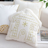 SOGA 2X 45cm Festive White Christmas House Shaped Holiday Throw Pillow