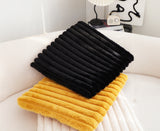 SOGA 2X Black Corduroy Square Cushion Soft Leaning Plush Backrest Throw Seat Pillow