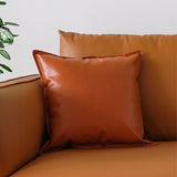 SOGA 45cm Light Luxury Urban Simulated Leather Wide Edge Throw Pillow