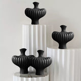 SOGA 28X30cm Ornament Large Matte Black Vases Countertop Decoration Accessories Porch Crafts Home Decor