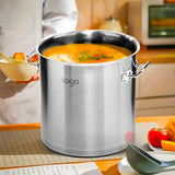 SOGA Stock Pot 21Lt Top Grade Thick Stainless Steel Stockpot 30CM 18/10