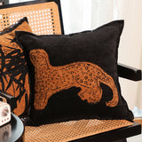 SOGA 2X 45cm Modern Charcoal Gray Leopard Pattern Throw Pillow